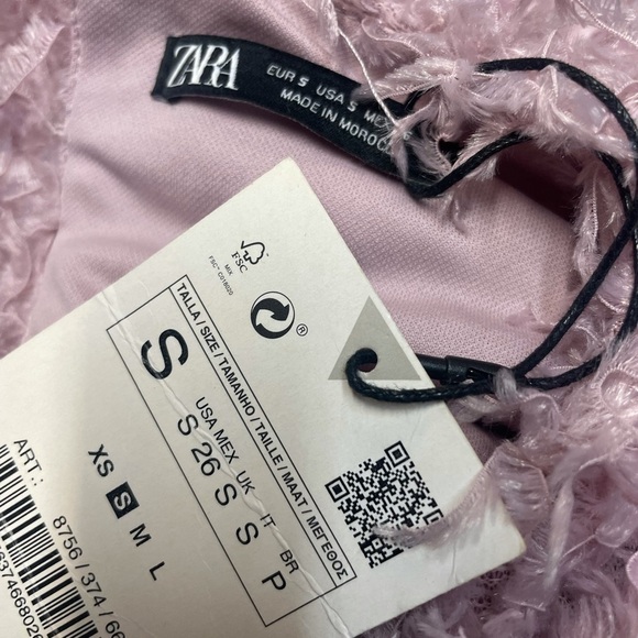 Zara texture short sleeve top size small new - Picture 4 of 4